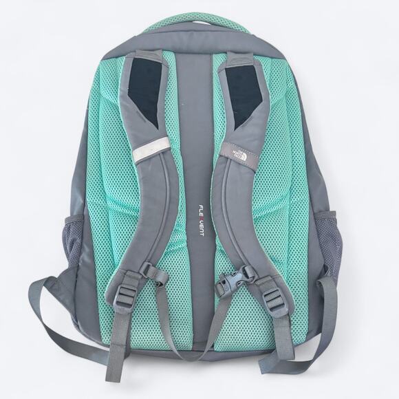 The North Face‎ Jester Laptop Backpack Gray/Green Hiking Camping Climbing - Picture 2 of 10